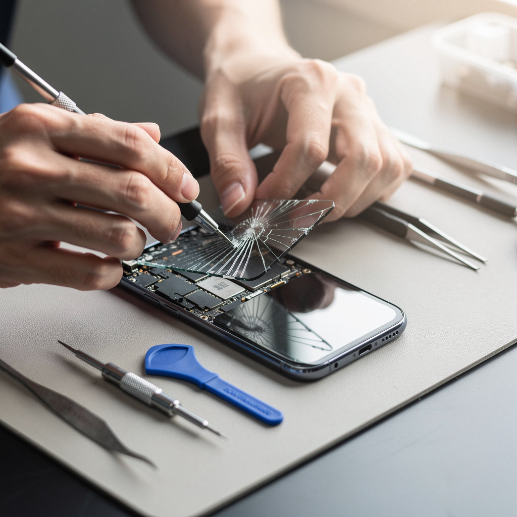 Logic Fix technician performing expert mobile phone repair services in San Diego