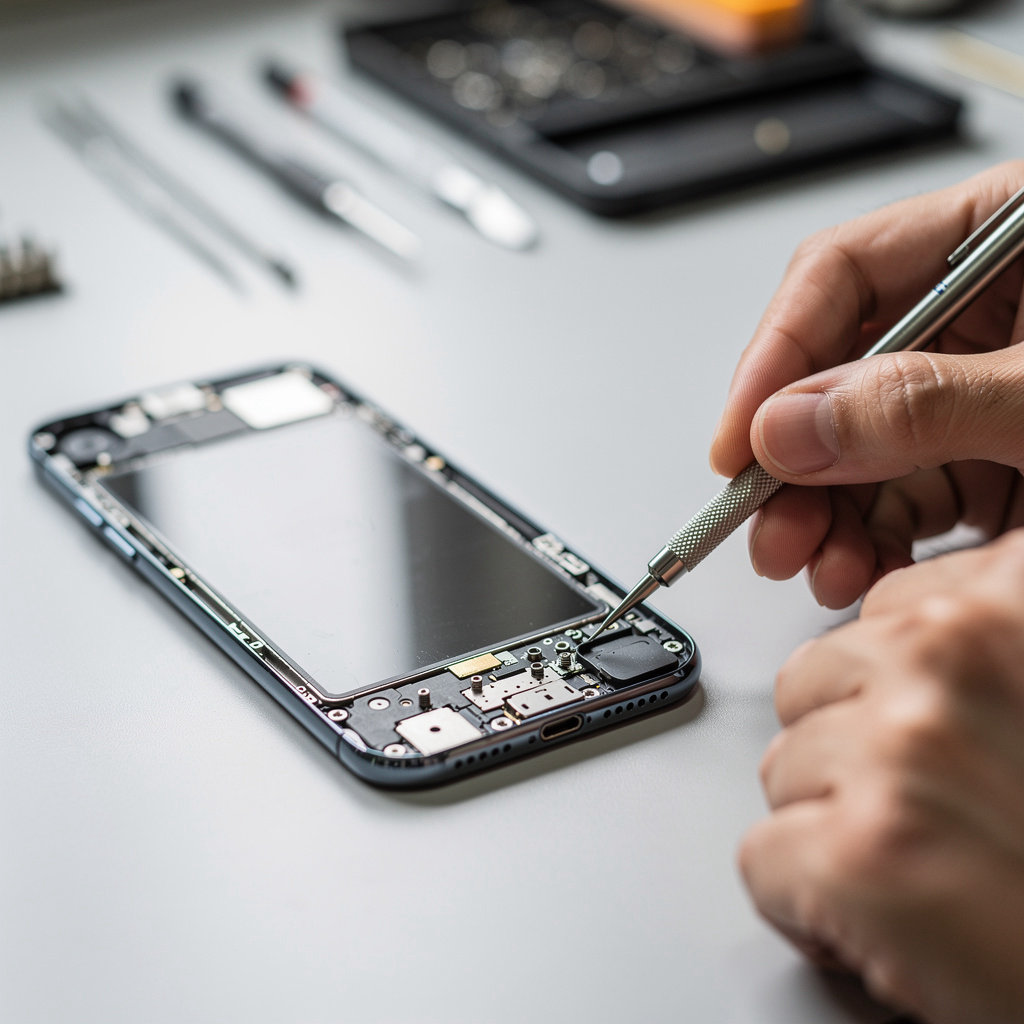 Logic Fix technician performing expert mobile phone repair services in San Diego